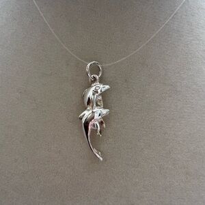 Dolphin Charm Vintage Sterling Silver 925 NOS